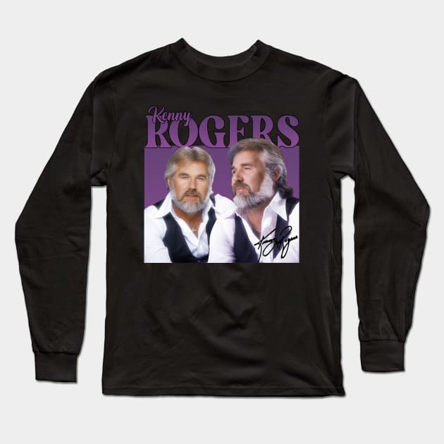 Kenny Rogers // 80s Vintage Purple Style // Long Sleeve T-Shirt by BlackAlife